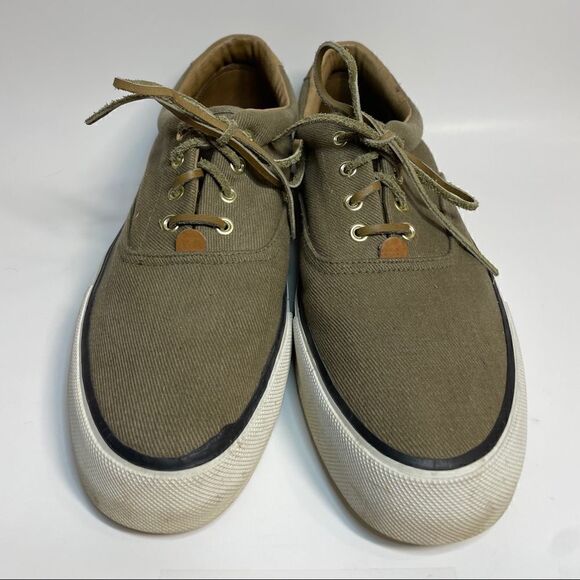 Oaktree Men’s Canvas Leather Low Top Boat Shoe Sneakers - Picture 2 of 10